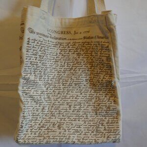 Canvas Book Market Tote Bag Declaration of Independence 15" x 15"